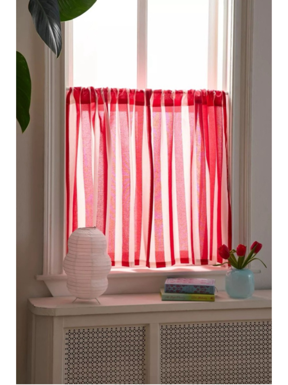 UO Home Red Striped Café Curtains (Set of 2)